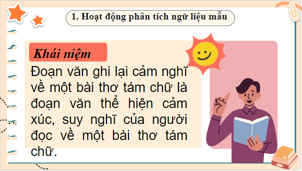 Giáo án điện tử bài Viết đoạn văn ghi lại cảm nghĩ về một bài thơ tám chữ | PPT Văn 9 Chân trời sáng tạo