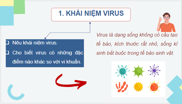 Giáo án điện tử Sinh 10 Cánh diều Bài 21: Khái niệm, cấu tạo và chu trình nhân lên của virus | PPT Sinh học 10