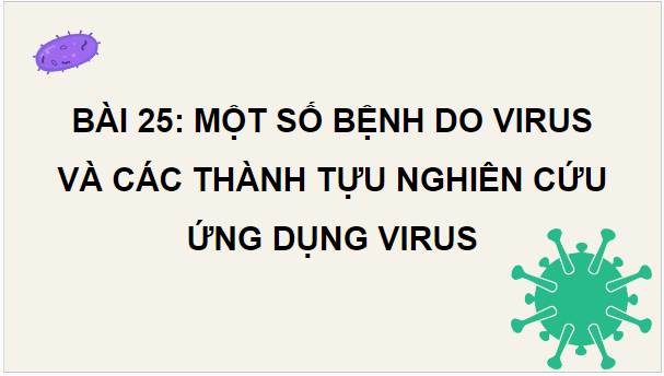 Giáo án điện tử Sinh 10 Kết nối tri thức Bài 25: Một số bệnh do virus và các thành tựu nghiên cứu ứng dụng virus | PPT Sinh học 10