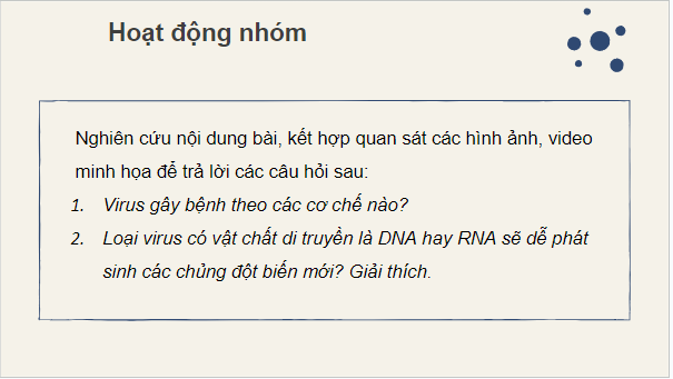 Giáo án điện tử Sinh 10 Kết nối tri thức Bài 25: Một số bệnh do virus và các thành tựu nghiên cứu ứng dụng virus | PPT Sinh học 10