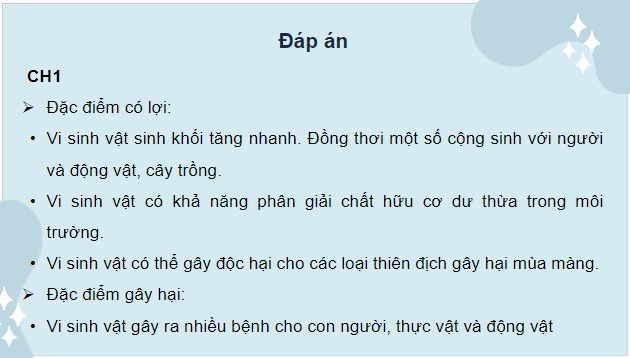 Giáo án điện tử Sinh 10 Chân trời sáng tạo Bài 27: Ứng dụng vi sinh vật trong thực tiến | PPT Sinh học 10