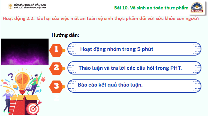 Giáo án điện tử Chuyên đề Sinh 11 Chân trời sáng tạo Bài 10: Vệ sinh an toàn thực phẩm | PPT Chuyên đề Sinh học 11