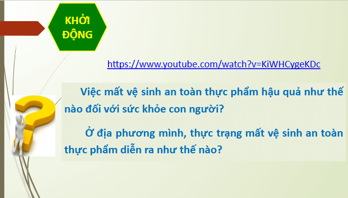 Giáo án điện tử Chuyên đề Sinh 11 Chân trời sáng tạo Bài 12: Dự án: Điều tra về hiện trạng mất vệ sinh an toàn thực phẩm tại địa phương | PPT Chuyên đề Sinh học 11
