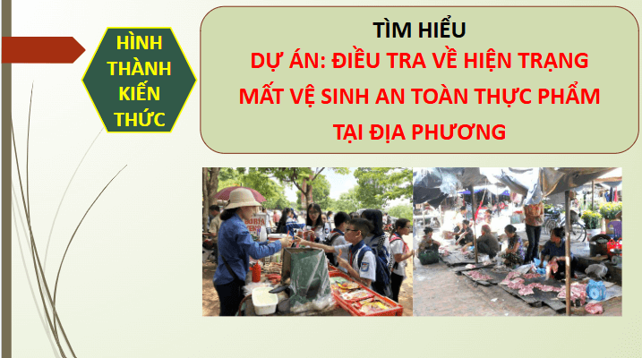 Giáo án điện tử Chuyên đề Sinh 11 Chân trời sáng tạo Bài 12: Dự án: Điều tra về hiện trạng mất vệ sinh an toàn thực phẩm tại địa phương | PPT Chuyên đề Sinh học 11