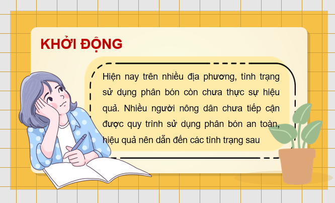 Giáo án điện tử Chuyên đề Sinh 11 Kết nối tri thức Bài 3: Dự án: Điều tra tình hình sử dụng phân bón tại địa phương hoặc thực hành trồng cây với các kĩ thuật bón phân phù hợp | PPT Chuyên đề Sinh học 11