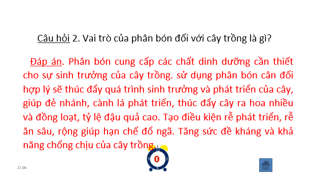 Giáo án điện tử Chuyên đề Sinh 11 Chân trời sáng tạo Bài 4: Thực hành: Chứng minh tác dụng của phân bón đối với sinh trưởng, phát triển và năng suất cây trồng | PPT Chuyên đề Sinh học 11