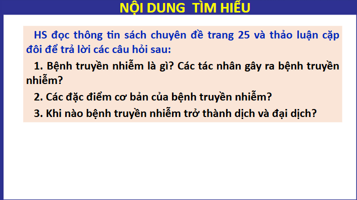Giáo án điện tử Chuyên đề Sinh 11 Chân trời sáng tạo Bài 6: Một số bệnh dịch phổ biến ở người | PPT Chuyên đề Sinh học 11