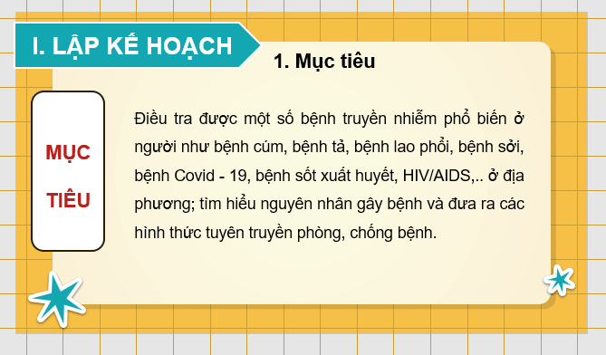 Giáo án điện tử Chuyên đề Sinh 11 Kết nối tri thức Bài 8: Dự án: Điều tra một số bệnh dịch phổ biến ở người và tuyên truyền phòng, chống bệnh | PPT Chuyên đề Sinh học 11
