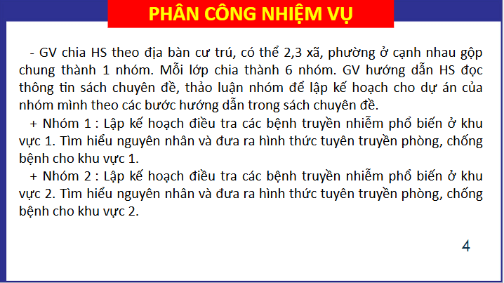 Giáo án điện tử Chuyên đề Sinh 11 Chân trời sáng tạo Bài 9: Dự án: Điều tra một số dịch bệnh phổ biến ở người và tuyên truyền phòng chống | PPT Chuyên đề Sinh học 11