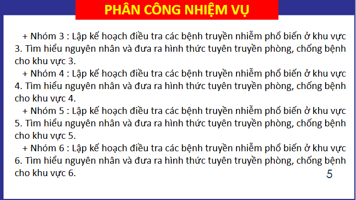Giáo án điện tử Chuyên đề Sinh 11 Chân trời sáng tạo Bài 9: Dự án: Điều tra một số dịch bệnh phổ biến ở người và tuyên truyền phòng chống | PPT Chuyên đề Sinh học 11