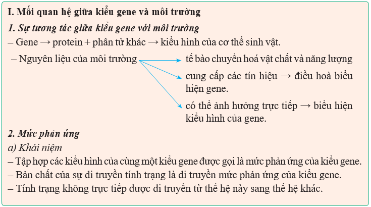 Giáo án Sinh học 12 Kết nối tri thức Bài 16: Tương tác giữa kiểu gene với môi trường và thành tựu chọn giống (ảnh 1)