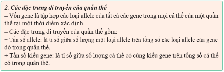 Giáo án Sinh học 12 Kết nối tri thức Bài 18: Di truyền quần thể (ảnh 2)