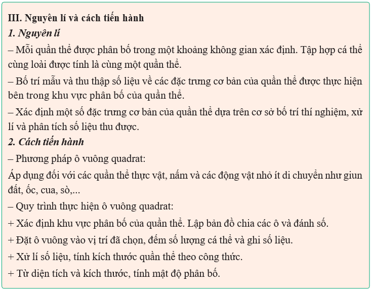 Giáo án Sinh học 12 Kết nối tri thức Bài 25: Thực hành: Xác định một số đặc trưng của quần thể (ảnh 1)