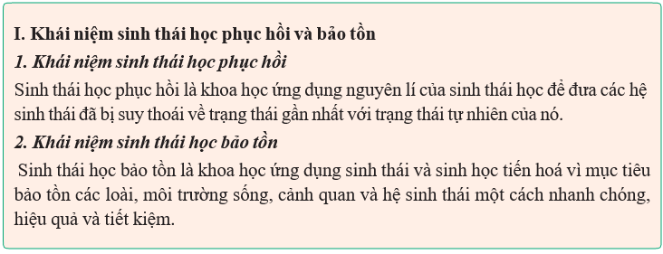 Giáo án Sinh học 12 Kết nối tri thức Bài 33: Sinh thái học phục hồi và bảo tồn đa dạng sinh vật (ảnh 1)