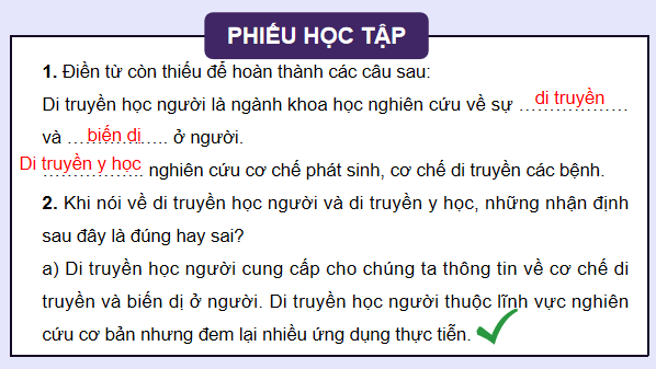 Giáo án điện tử Sinh 12 Kết nối tri thức Bài 13: Di truyền học người và di truyền y học | PPT Sinh học 12