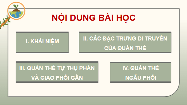 Giáo án điện tử Sinh 12 Chân trời sáng tạo Bài 13: Di truyền quần thể | PPT Sinh học 12