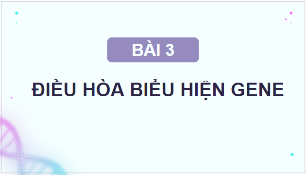 Giáo án điện tử Sinh 12 Chân trời sáng tạo Bài 3: Điều hoà biểu hiện gene | PPT Sinh học 12