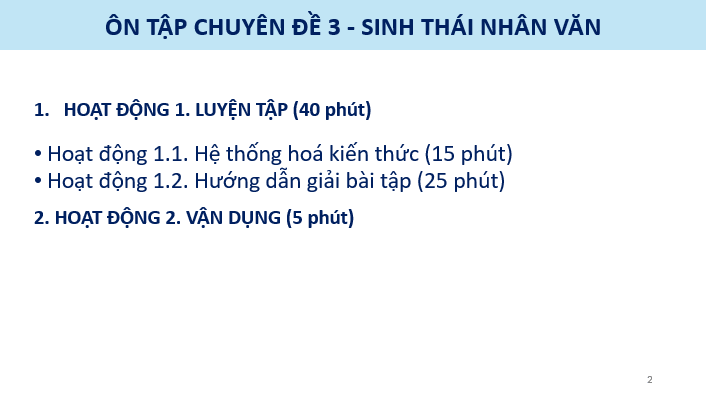 Giáo án điện tử Chuyên đề Sinh 12 Chân trời sáng tạo Ôn tập Chuyên đề 3 | PPT Chuyên đề Sinh học 12