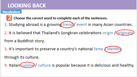 Giáo án điện tử Tiếng Anh 12 Global Success Unit 2 Looking Back | PPT Tiếng Anh 12