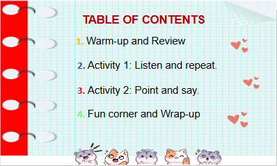 Giáo án điện tử Tiếng Anh lớp 2 Global Success Unit 6 Lesson 1 | PPT Tiếng Anh lớp 2