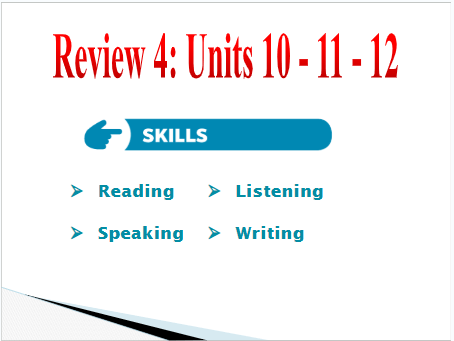 Giáo án điện tử Tiếng Anh 6 Global Success Review 4 Skills | PPT Tiếng Anh 6