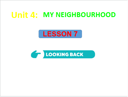 Giáo án điện tử Tiếng Anh 6 Global Success Unit 4 Looking Back & Project | PPT Tiếng Anh 6
