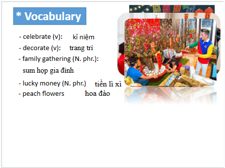 Giáo án điện tử Tiếng Anh 6 Global Success Unit 6 Getting Started | PPT Tiếng Anh 6
