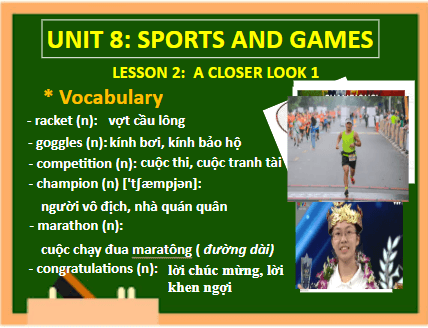 Giáo án điện tử Tiếng Anh 6 Global Success Unit 8 A Closer Look 1 | PPT Tiếng Anh 6