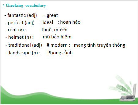 Giáo án điện tử Tiếng Anh 6 Global Success Unit 9 Skills 1 | PPT Tiếng Anh 6