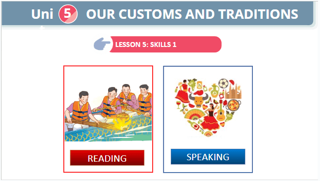 Giáo án điện tử Tiếng Anh 8 Global Success Unit 5 Skills 1 | PPT Tiếng Anh 8