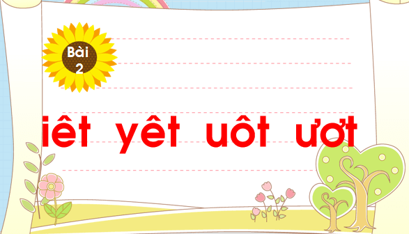 Giáo án điện tử Bài 2: iêt, yêt, uôt, ươt lớp 1 | PPT Tiếng Việt lớp 1 Chân trời sáng tạo