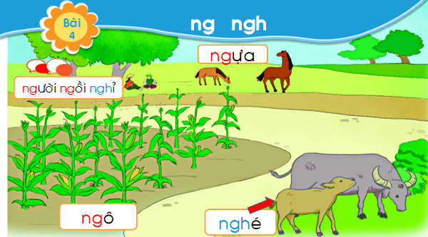 Giáo án điện tử Bài 4: ng, ngh lớp 1 | PPT Tiếng Việt lớp 1 Chân trời sáng tạo