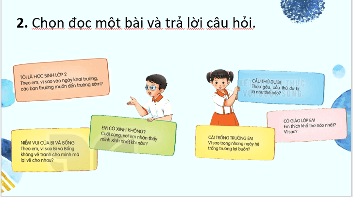 Giáo án điện tử Ôn tập giữa học kì 1 lớp 2 | PPT Tiếng Việt lớp 2 Kết nối tri thức