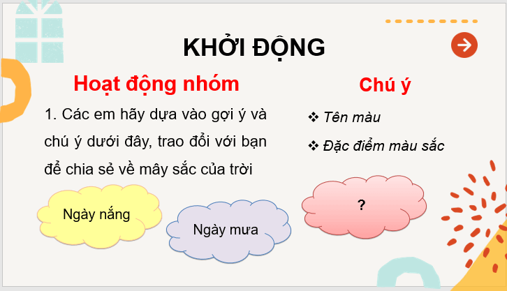 Giáo án điện tử Những đám mây ngũ sắc lớp 3 | PPT Tiếng Việt lớp 3 Chân trời sáng tạo