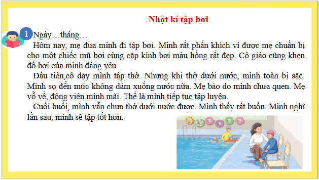 Giáo án điện tử Nhật kí tập bơi trang 26, 27, 28 lớp 3 | PPT Tiếng Việt lớp 3 Kết nối tri thức