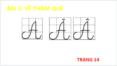 Giáo án điện tử Viết trang 14 lớp 3 | PPT Tiếng Việt lớp 3 Kết nối tri thức