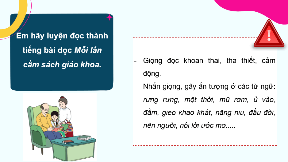 Giáo án điện tử Mỗi lần cầm sách giáo khoa lớp 4 | PPT Tiếng Việt lớp 4 Cánh diều
