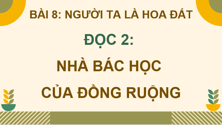 Giáo án điện tử Nhà bác học của đồng ruộng lớp 4 | PPT Tiếng Việt lớp 4 Cánh diều