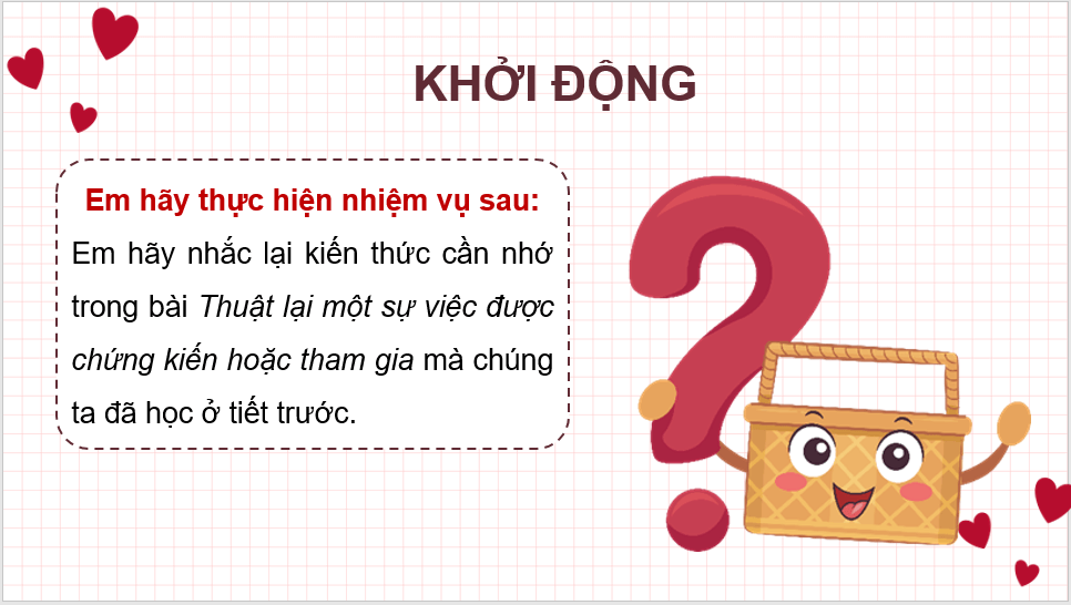 Giáo án điện tử Luyện tập thuật lại một sự việc được chứng kiến hoặc tham gia (trang 107) lớp 4 | PPT Tiếng Việt lớp 4 Cánh diều