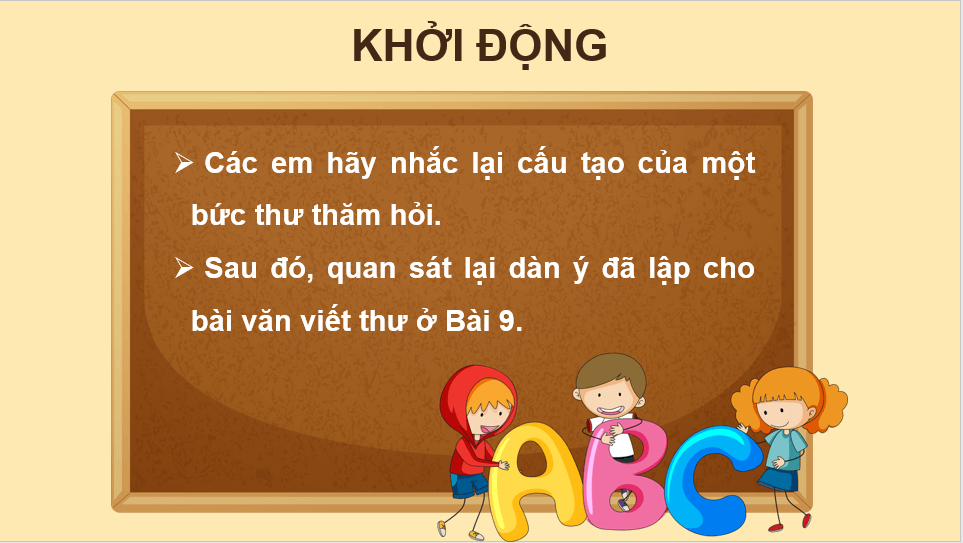 Giáo án điện tử Luyện tập viết thư thăm hỏi lớp 4 | PPT Tiếng Việt lớp 4 Cánh diều