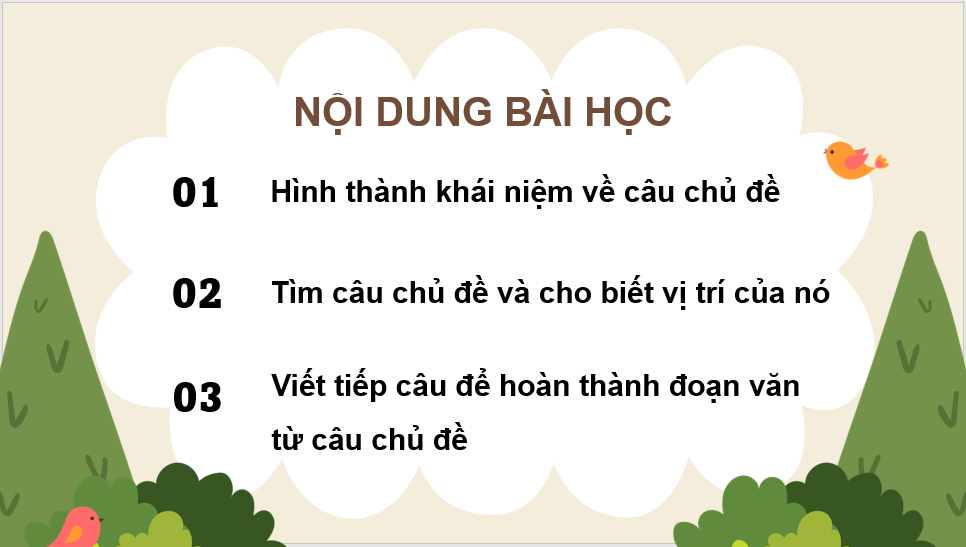 Giáo án điện tử (Luyện từ và câu lớp 4) Câu chủ đề | PPT Tiếng Việt lớp 4 Chân trời sáng tạo