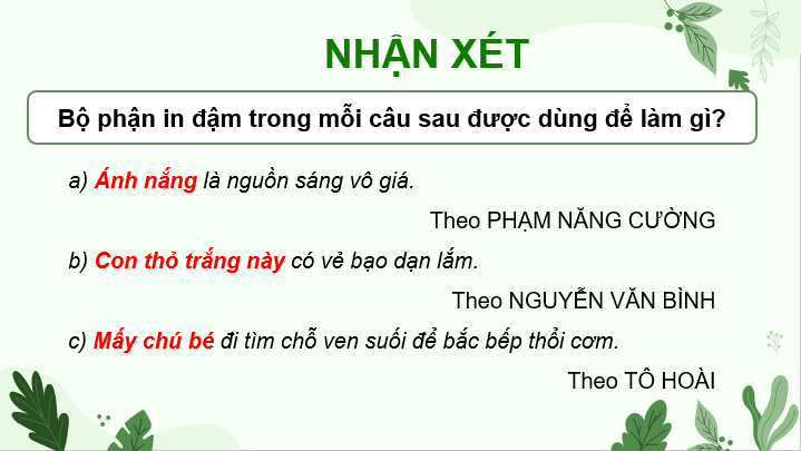 Giáo án điện tử Chủ ngữ lớp 4 | PPT Tiếng Việt lớp 4 Cánh diều