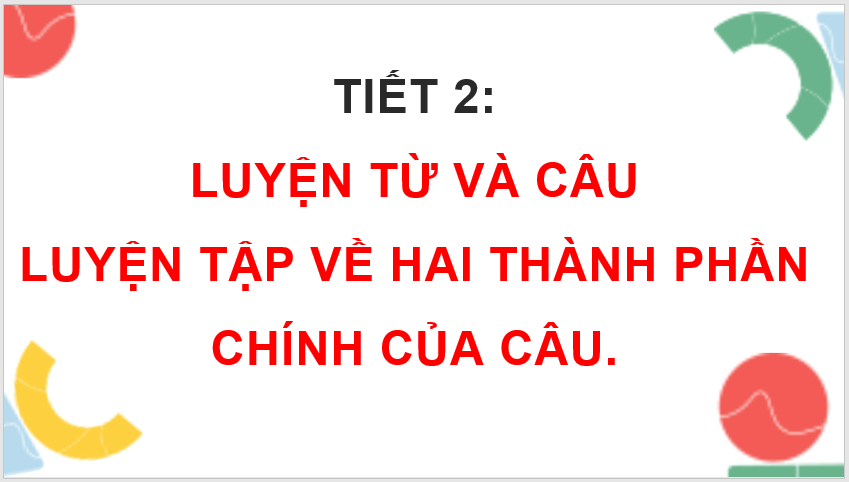 Giáo án điện tử (Luyện từ và câu lớp 4) Luyện tập về hai thành phần chính của câu lớp 4 | PPT Tiếng Việt lớp 4 Kết nối tri thức