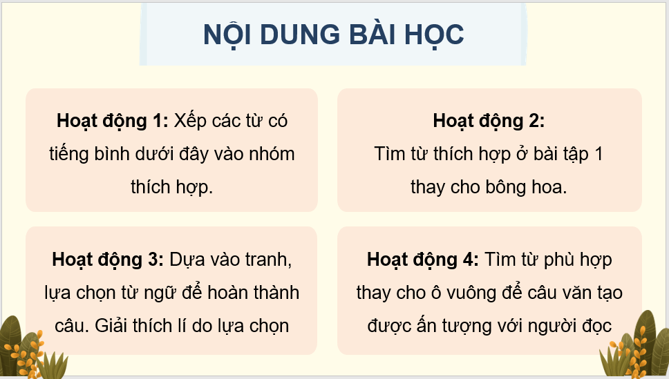 Giáo án điện tử (Luyện từ và câu lớp 4) Lựa chọn từ ngữ lớp 4 | PPT Tiếng Việt lớp 4 Kết nối tri thức