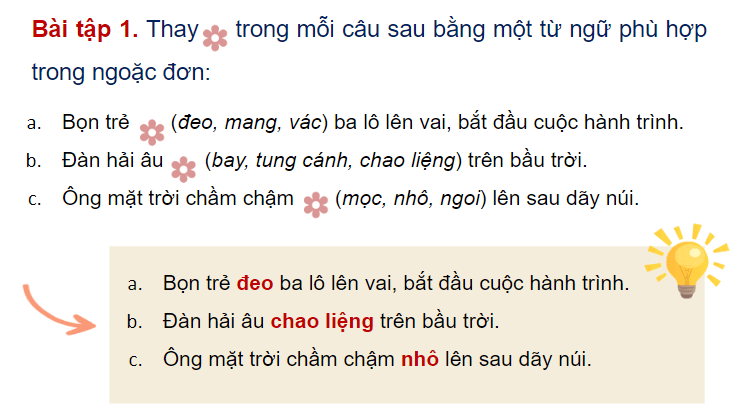Giáo án điện tử (Luyện từ và câu lớp 4) Luyện tập sử dụng từ ngữ (trang 129) | PPT Tiếng Việt lớp 4 Chân trời sáng tạo