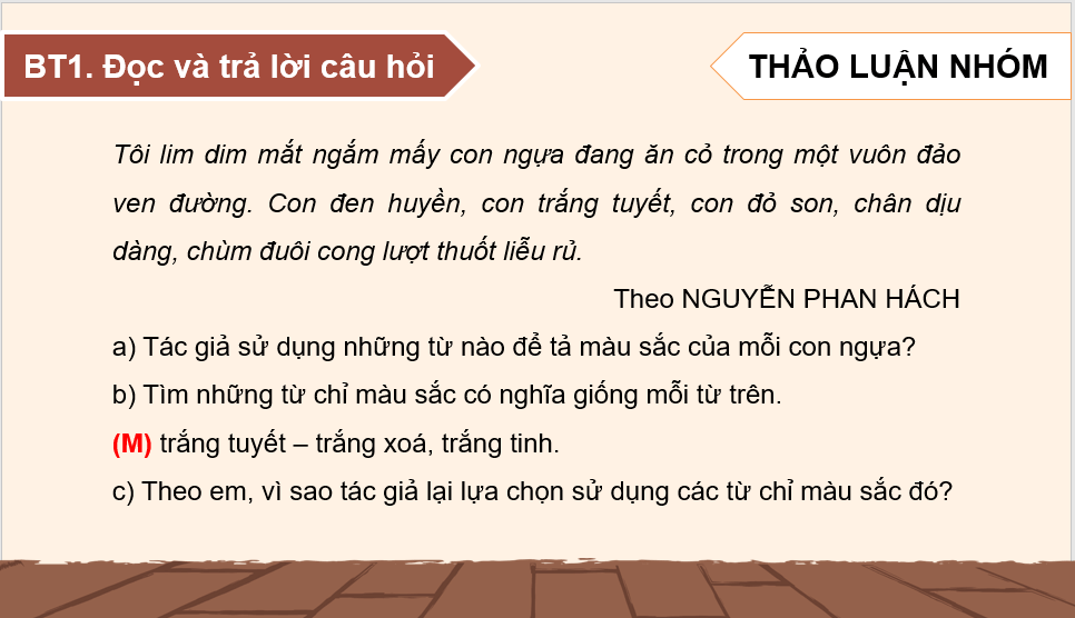 Giáo án điện tử (Luyện từ và câu) Luyện tập về lựa chọn từ ngữ (trang 91, 92) lớp 4 | PPT Tiếng Việt lớp 4 Cánh diều