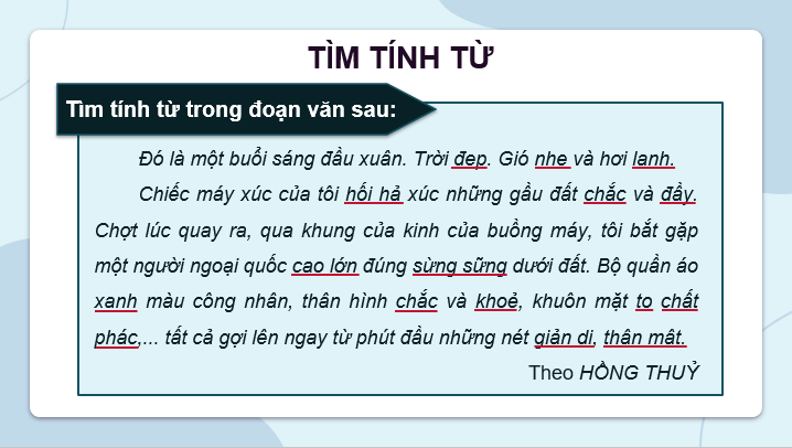 Giáo án điện tử Luyện tập về tính từ lớp 4 | PPT Tiếng Việt lớp 4 Cánh diều