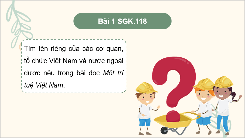 Giáo án điện tử (Luyện từ và câu) Luyện tập viết tên riêng của cơ quan, tổ chức lớp 4 | PPT Tiếng Việt lớp 4 Cánh diều