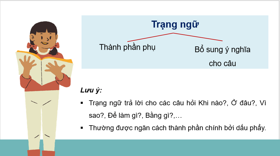 Giáo án điện tử (Luyện từ và câu lớp 4) Trạng ngữ chỉ phương tiện | PPT Tiếng Việt lớp 4 Chân trời sáng tạo