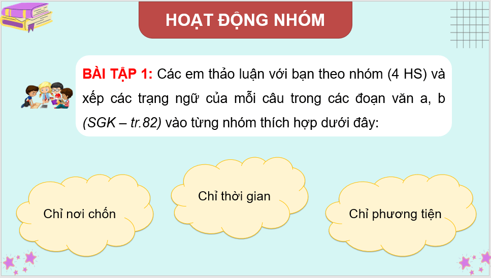 Giáo án điện tử (Luyện từ và câu lớp 4) Trạng ngữ chỉ phương tiện lớp 4 | PPT Tiếng Việt lớp 4 Kết nối tri thức